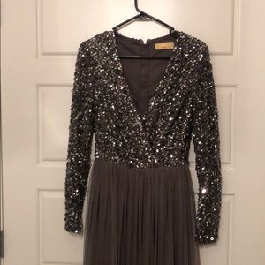 Dark grey bridesmaid dress